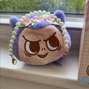 Purple Plush Toy with Pearl Headband